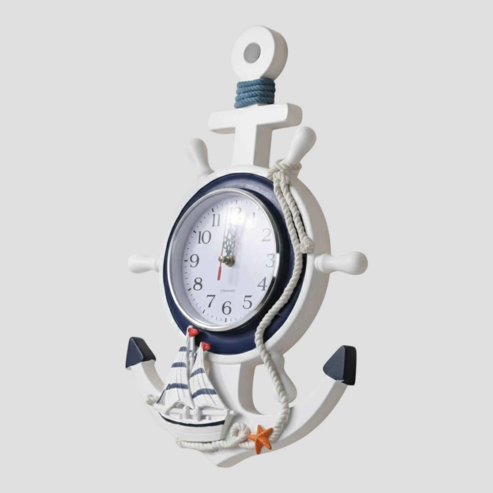 Horloges murales : Horloge Murale Décorative en Forme D’Ancre dans de Marche Lino