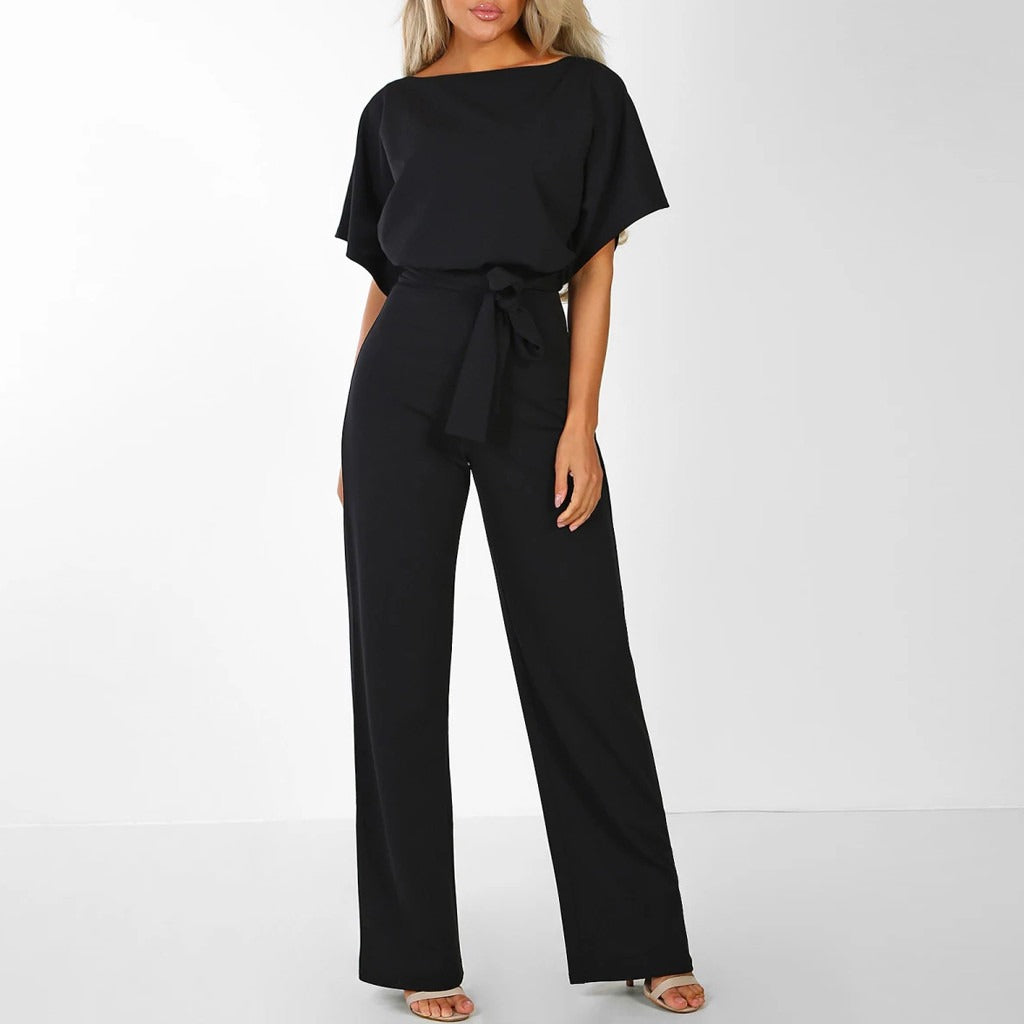 Combinaison Élégante Femme avec Ceinture - Jambe Large