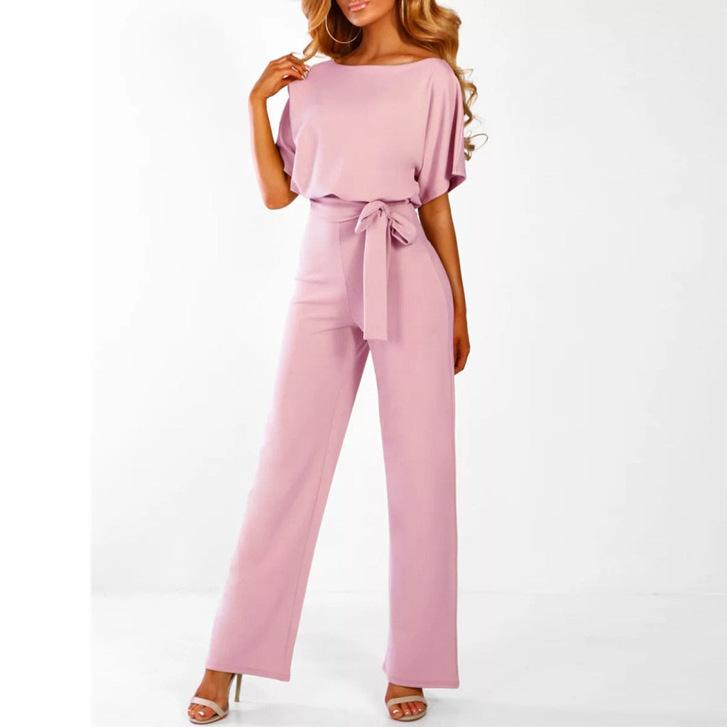 Combinaison Élégante Femme avec Ceinture - Jambe Large
