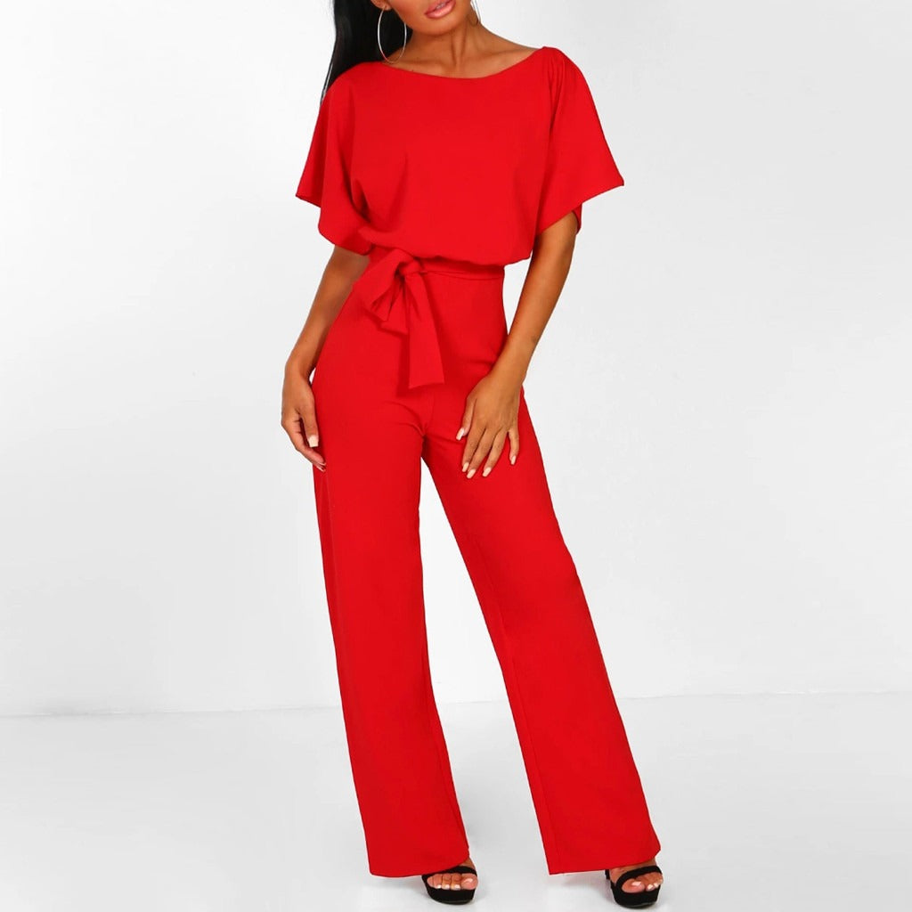 Combinaison Élégante Femme avec Ceinture - Jambe Large