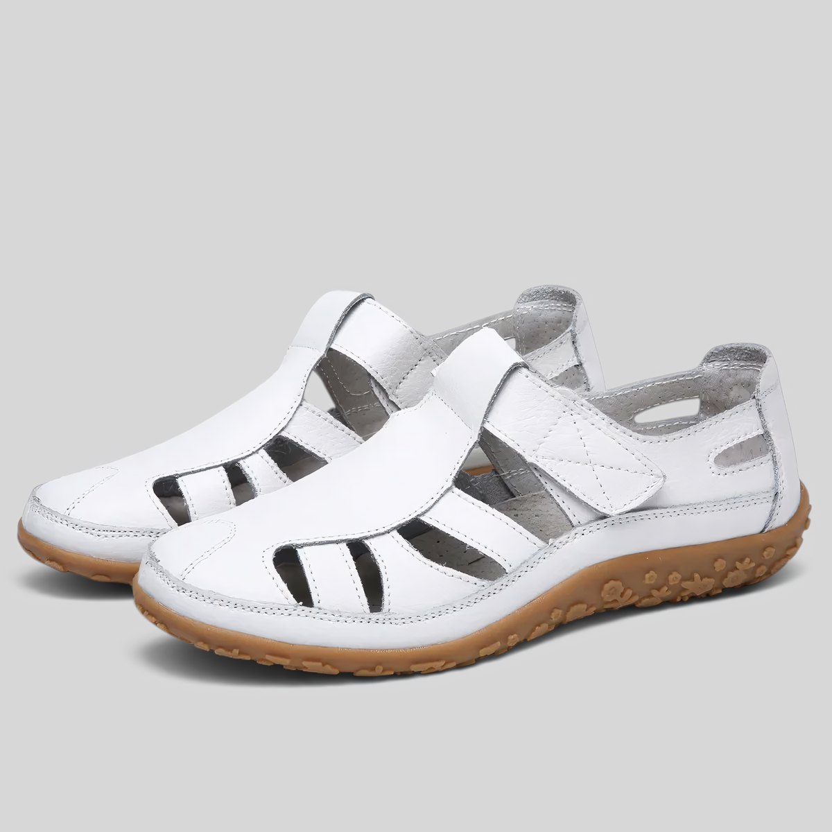 image_ai : Sandales pour Femmes - Orthopédiques, Antidérapantes & Confortables dans Blanc de Jeecey