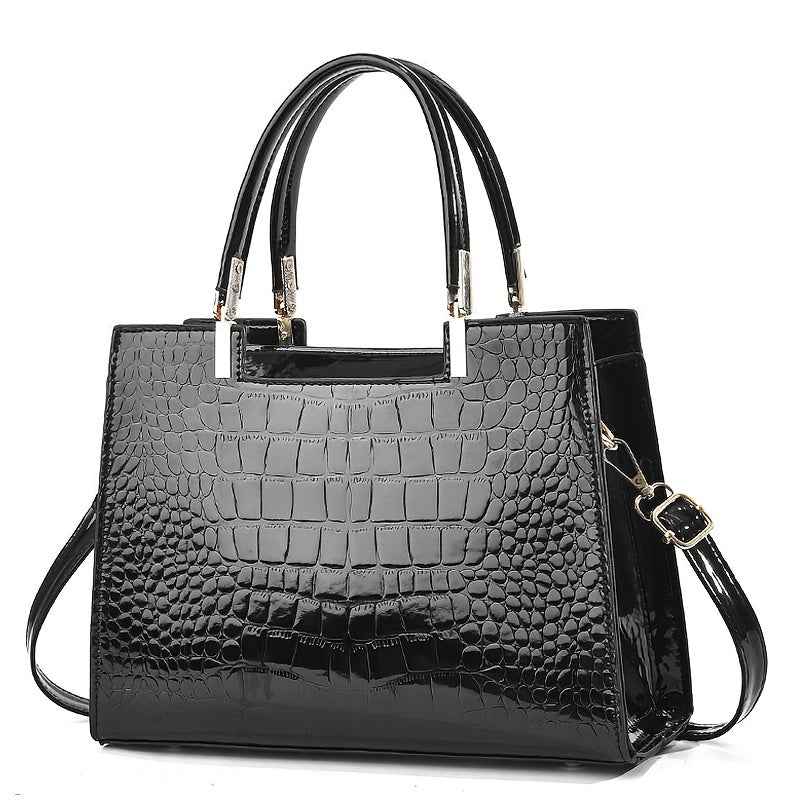 Handbag : Sac à main femme cuir véritable brillant – Grand, élégant et chic dans de Marche Lino