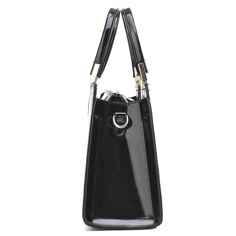 Handbag : Sac à main femme cuir véritable brillant – Grand, élégant et chic dans de Marche Lino