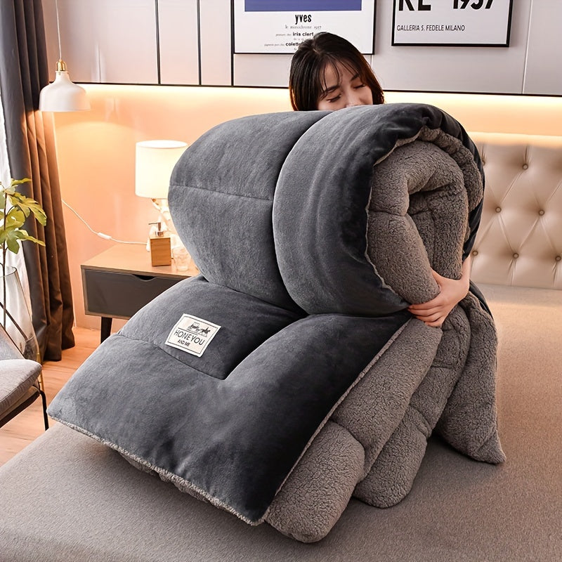 : Couverture Peluche Sherpa Double Face dans Gris de Marche Lino