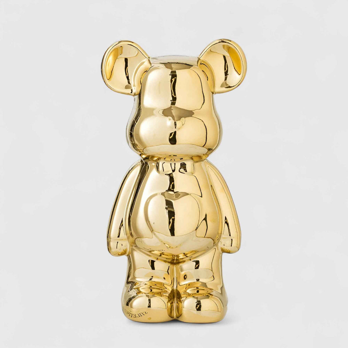 Figurines : Statuette Ours Blanc en Céramique Luxe 28cm - Décoration Moderne Design Élégante et Chic dans Or de Marche Lino