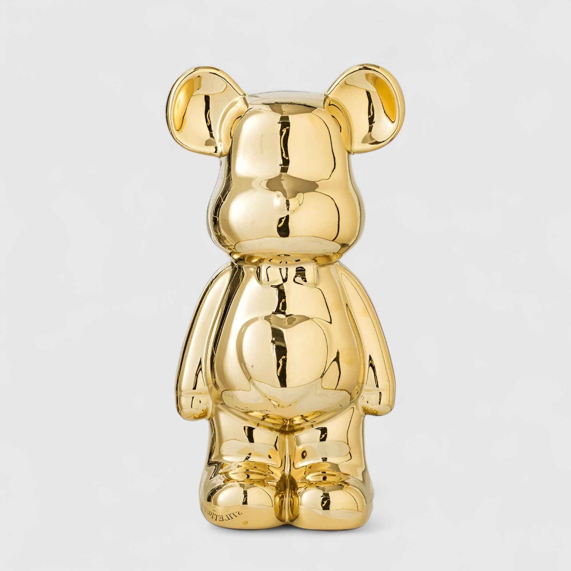 Figurines : Statuette Ours Blanc en Céramique Luxe 28cm - Décoration Moderne Design Élégante et Chic dans Or de Marche Lino
