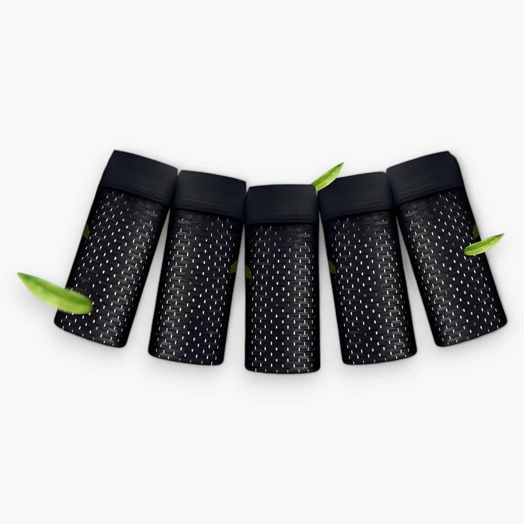 Boxers Bambou pour Hommes (lot de 10) Noir/Gris - Respirant, Confortable & Hypoallergénique