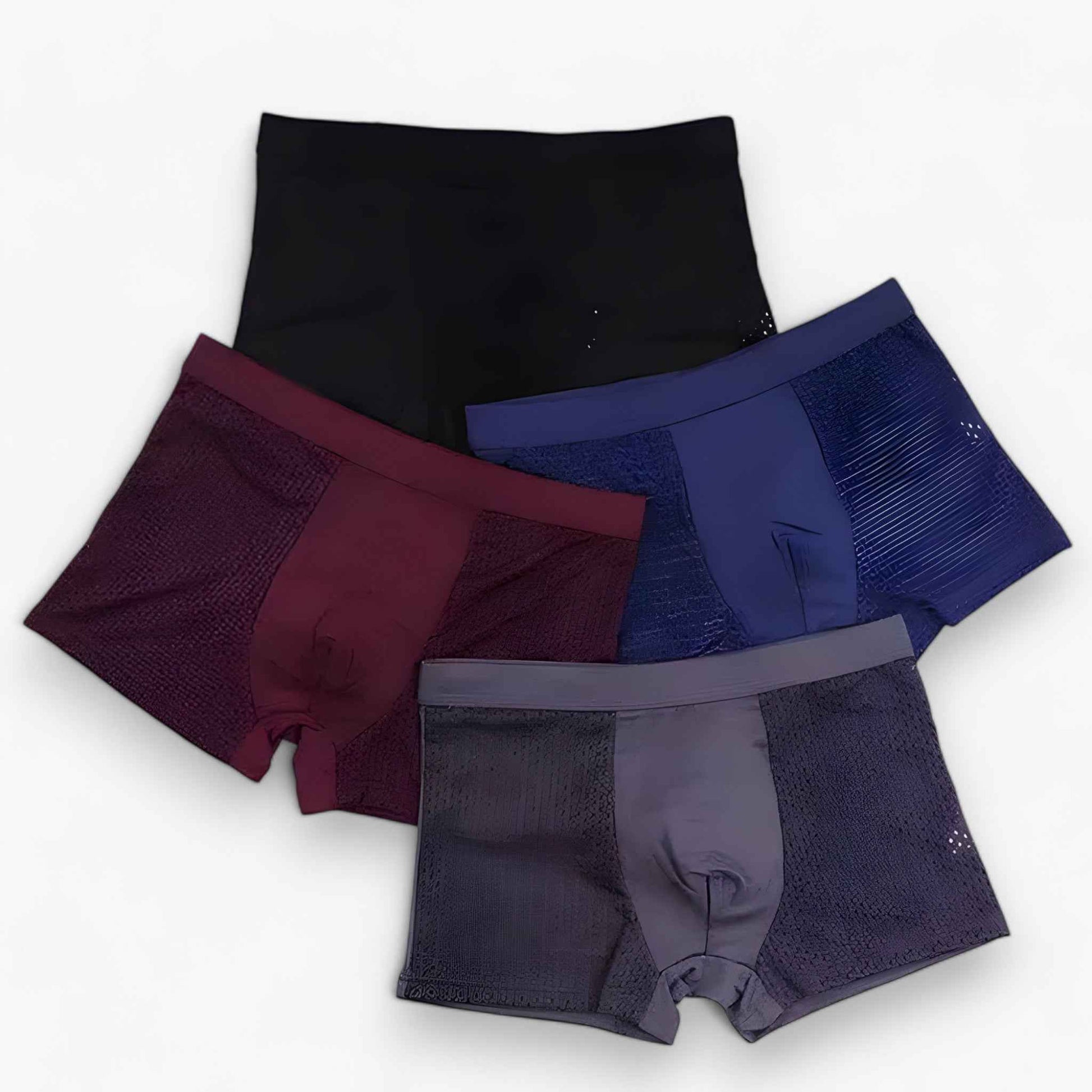 Boxers Bambou pour Hommes (lot de 10) Noir/Gris - Respirant, Confortable & Hypoallergénique