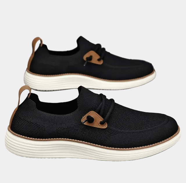 Baskets : Baskets pour homme avec tige perforée dans Noir de Marche Lino