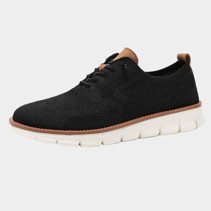 Baskets : Baskets pour hommes à lacets en maille dans Noir de Marche Lino