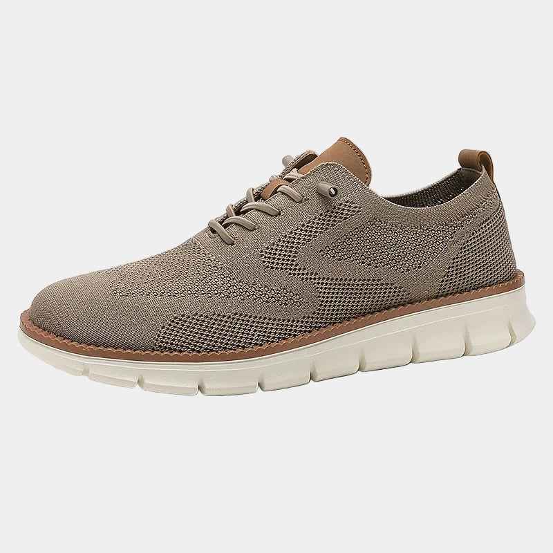 Baskets : Baskets pour hommes à lacets en maille dans Kaki de Marche Lino
