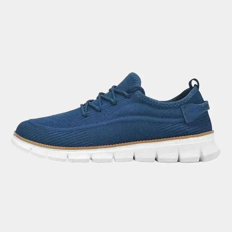 Baskets : Baskets pour homme en maille à lacets dans Bleu de Marche Lino