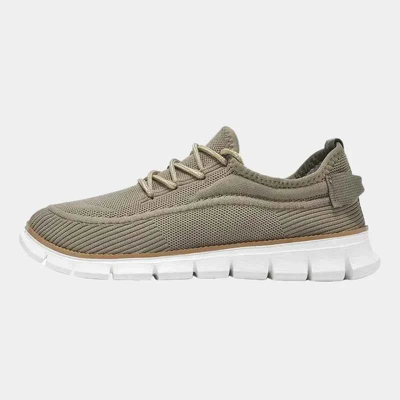 Baskets : Baskets pour homme en maille à lacets dans Kaki de Marche Lino