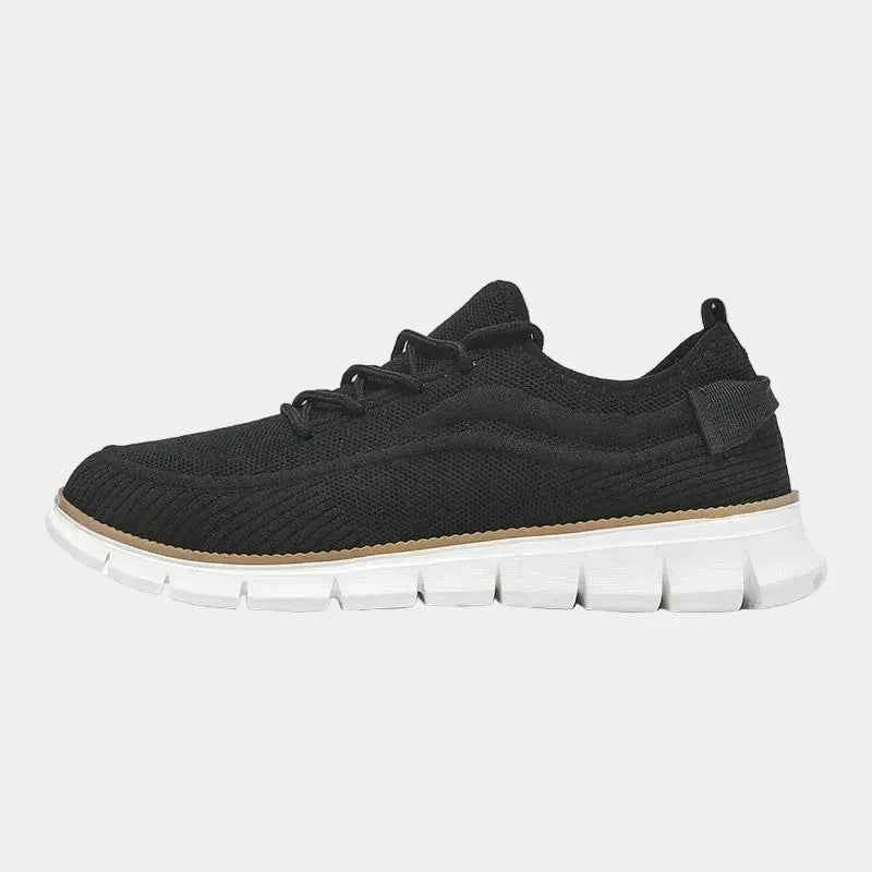 Baskets : Baskets pour homme en maille à lacets dans Noir de Marche Lino