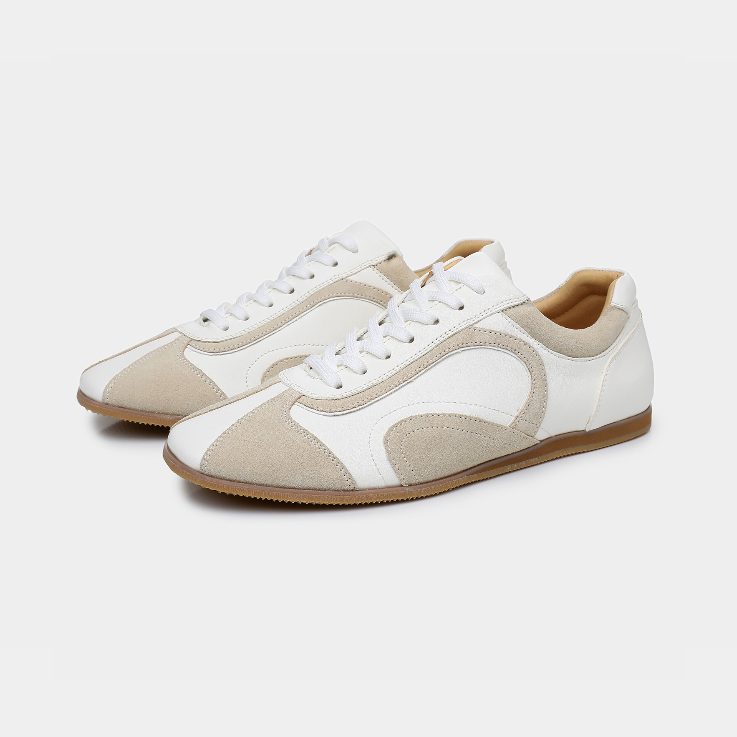 Baskets : Baskets plates pour homme dans Blanc de Marche Lino