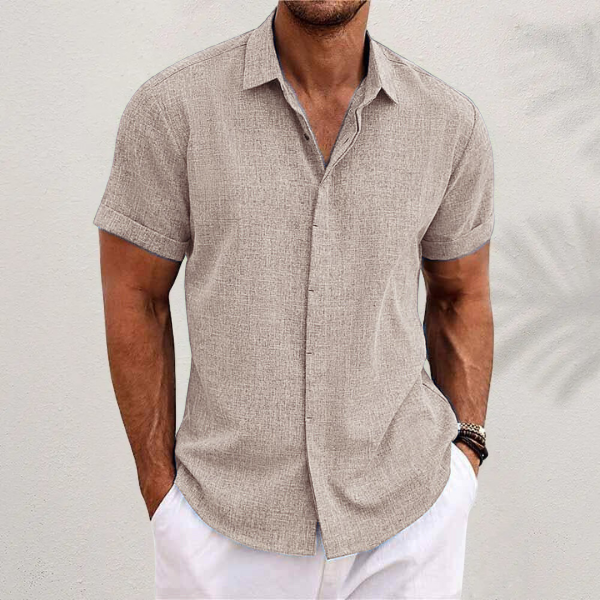Chemise en Lin Homme Manches Courtes - Style Estival et Respirant