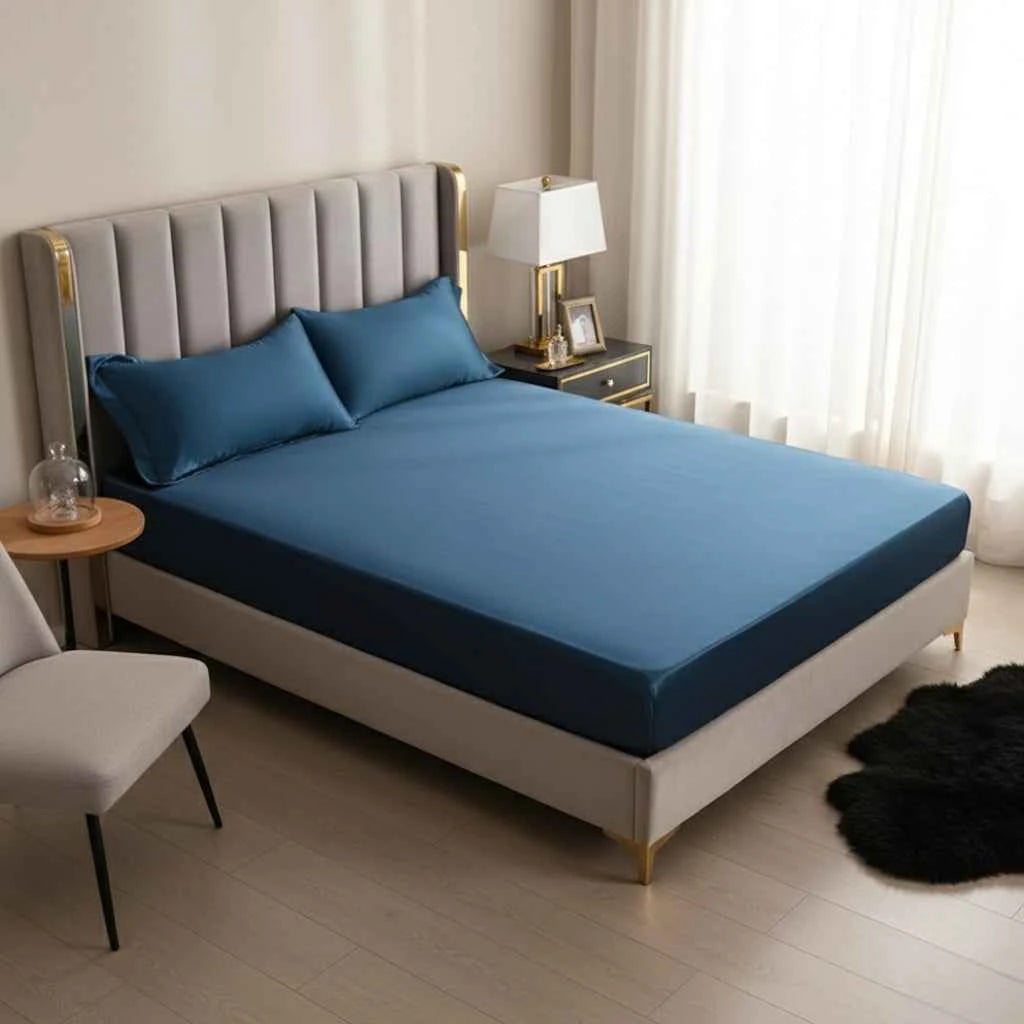Literie : Drap-Housse en Polyester Doux Literie Drap dans de Marche Lino
