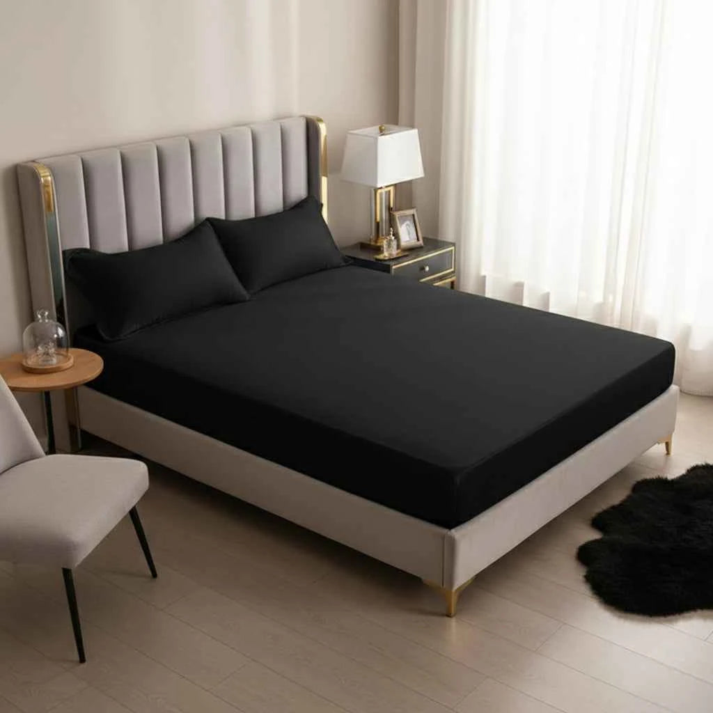 Literie : Drap-Housse en Polyester Doux Literie Drap dans de Marche Lino