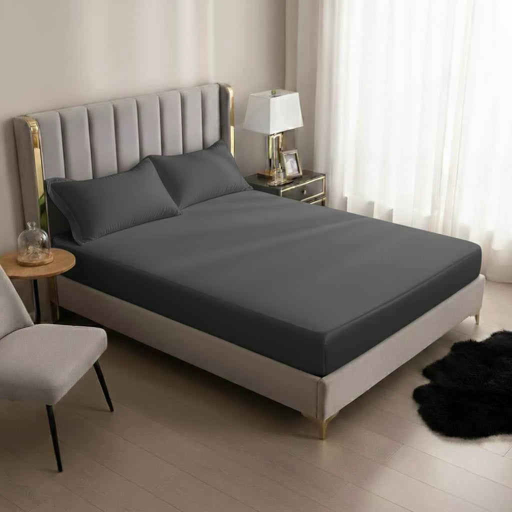 Literie : Drap-Housse en Polyester Doux Literie Drap dans de Marche Lino