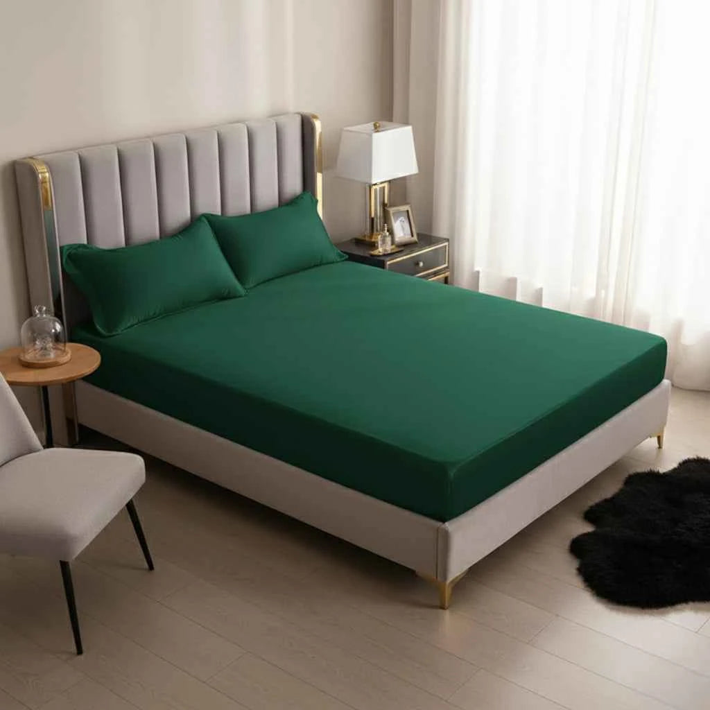 Literie : Drap-Housse en Polyester Doux Literie Drap dans de Marche Lino