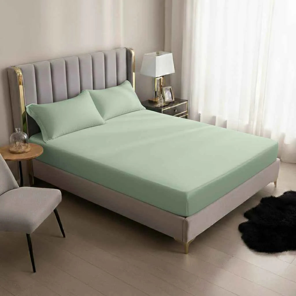 Literie : Drap-Housse en Polyester Doux Literie Drap dans de Marche Lino