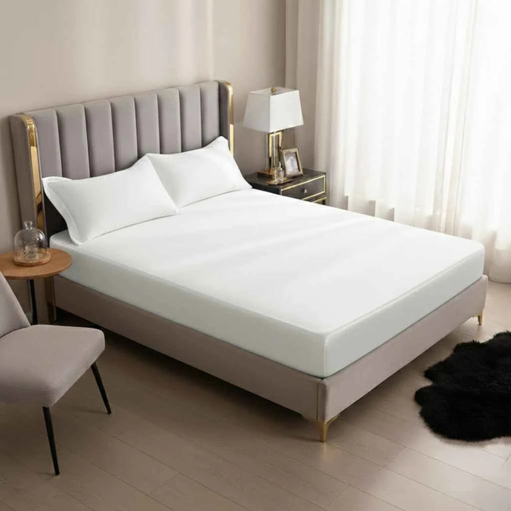 Literie : Drap-Housse en Polyester Doux Literie Drap dans de Marche Lino