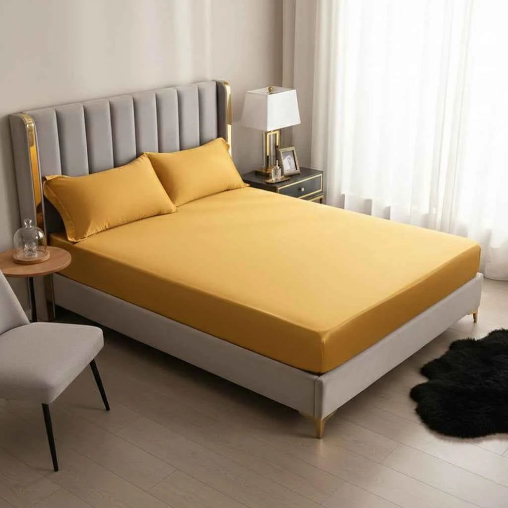 Literie : Drap-Housse en Polyester Doux Literie Drap dans de Marche Lino