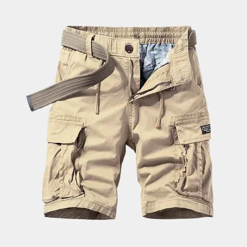 Shorts : Short Cargo Homme Multipoches - Confort et Style dans Beige de Marche Lino