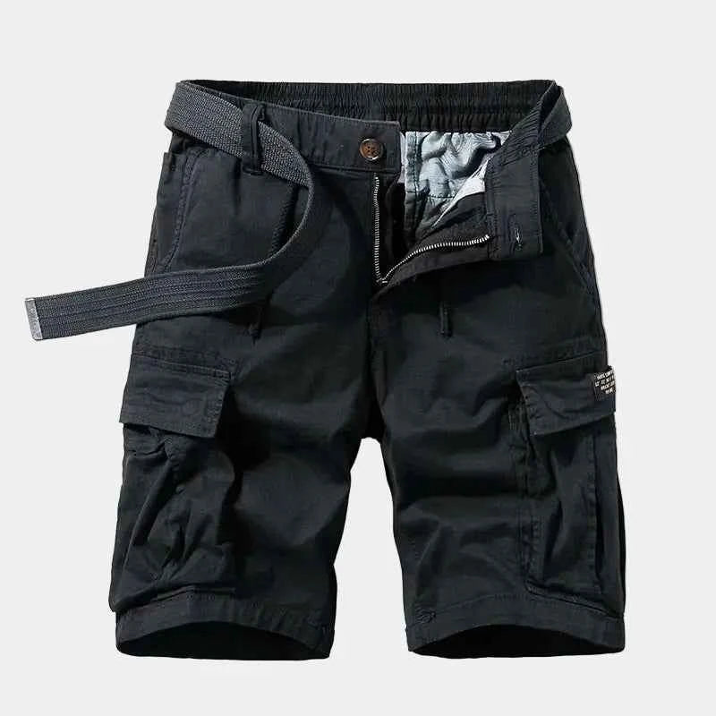 Shorts : Short Cargo Homme Multipoches - Confort et Style dans Noir de Marche Lino