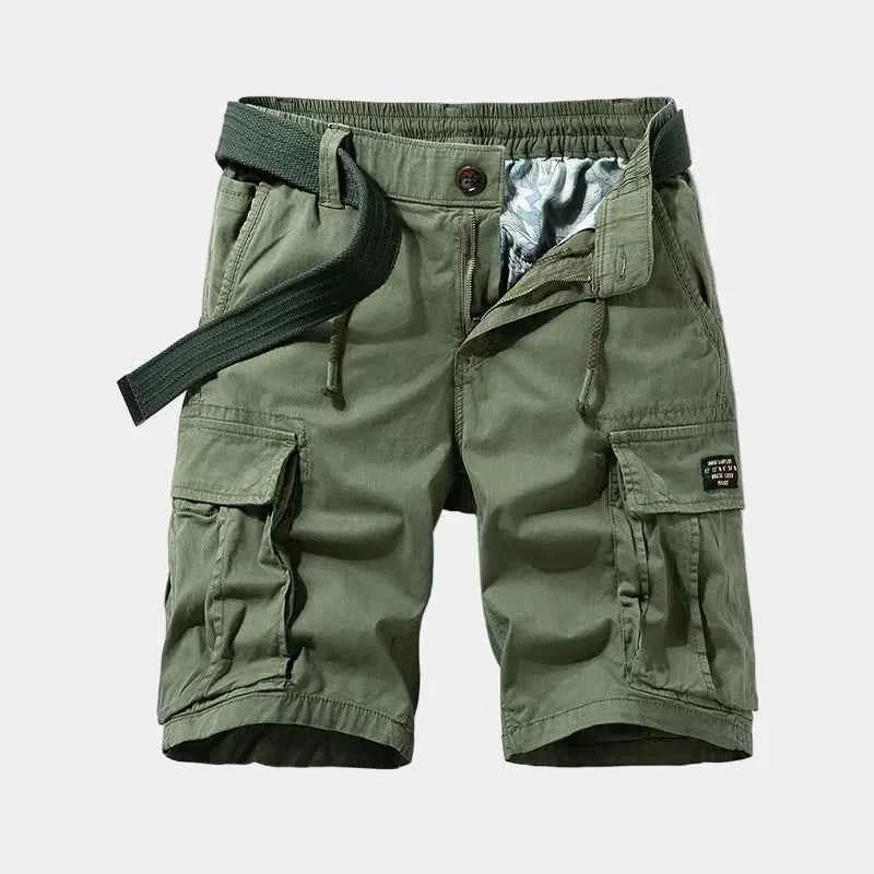 Shorts : Short Cargo Homme Multipoches - Confort et Style dans Vert militaire de Marche Lino
