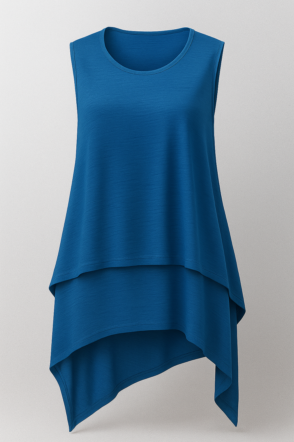 Top Femme Asymétrique Fluide Noir Élégant Sans Manches S-XL