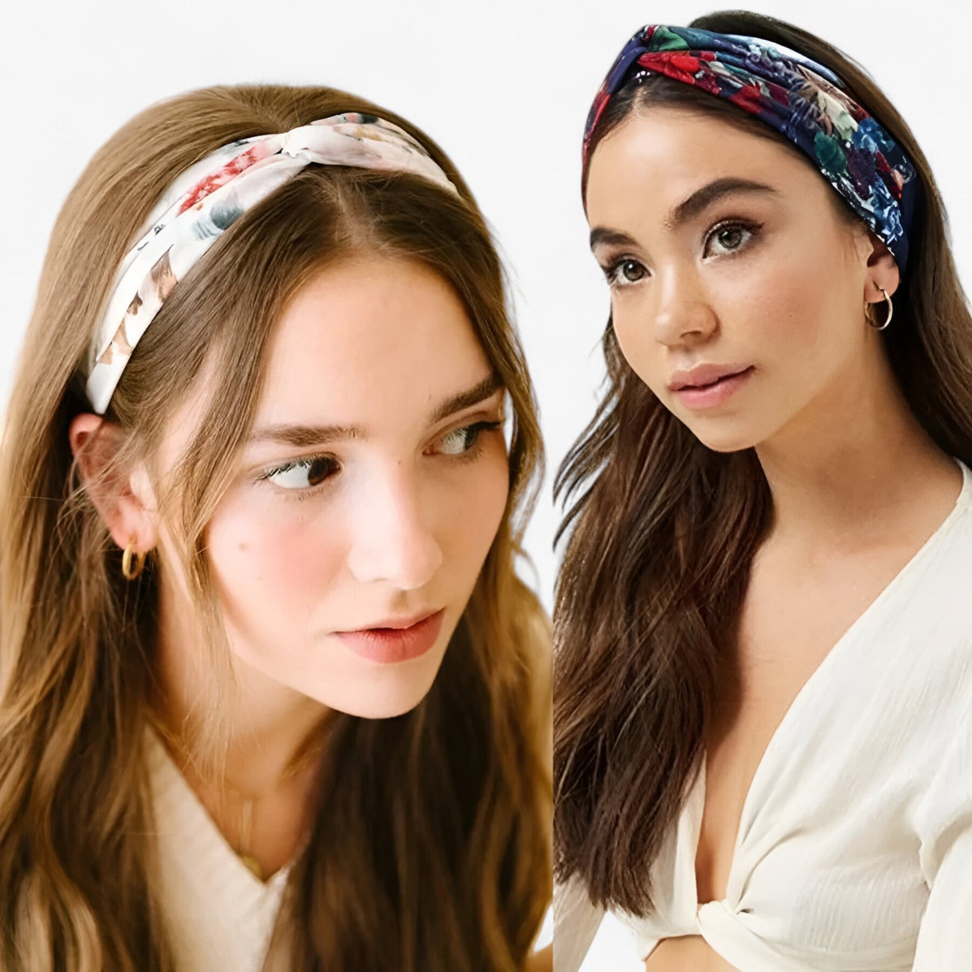 Bandana Bandeau Cheveux Femme Imprimé Bohème Vintage Floral Multicolore