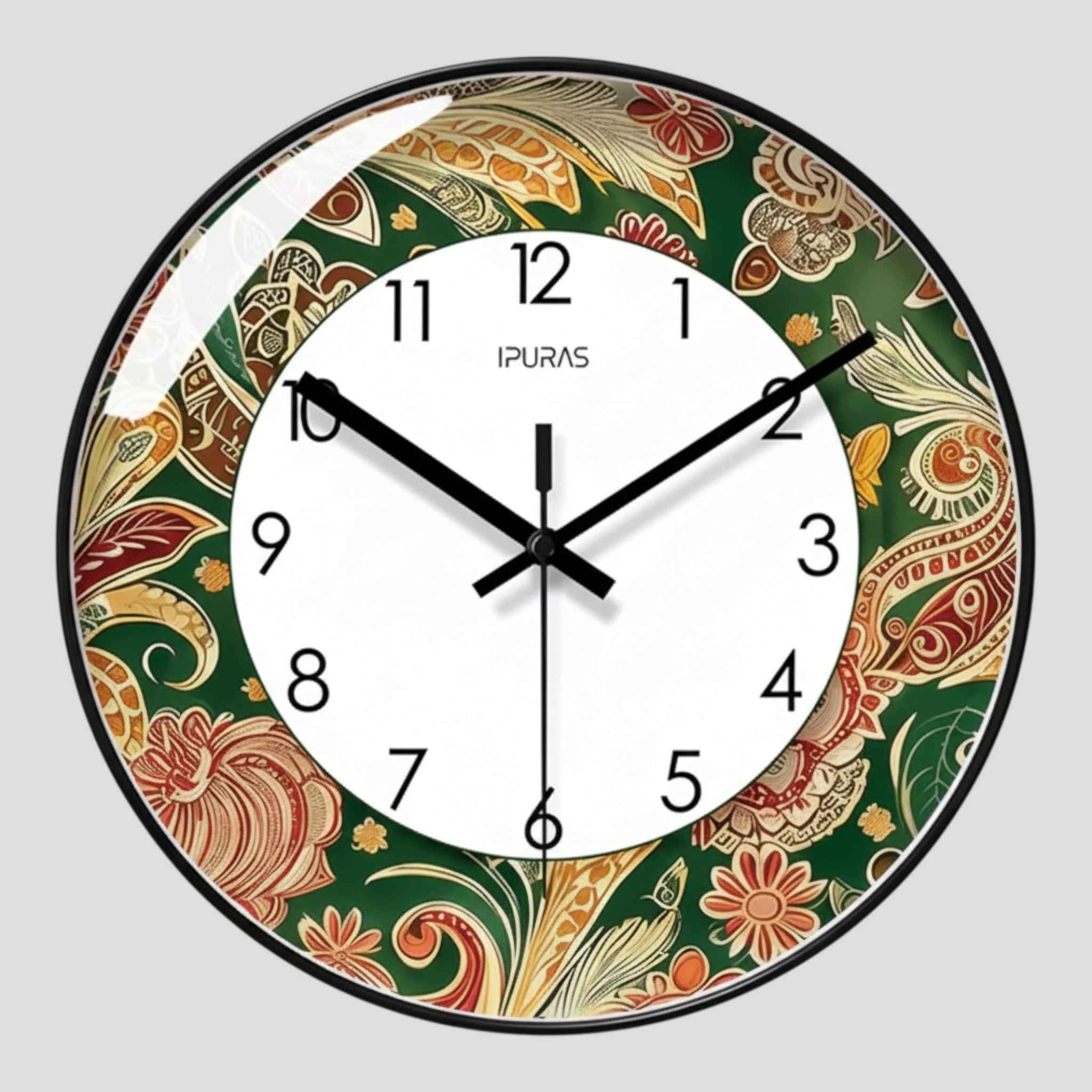 Horloges murales : Horloge Murale Bohème Quartz Accessoires De Maison dans Noir de Marche Lino