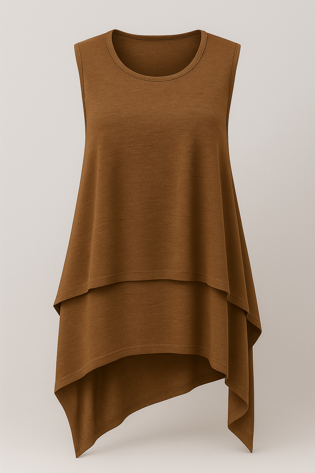 Top Femme Asymétrique Fluide Noir Élégant Sans Manches S-XL