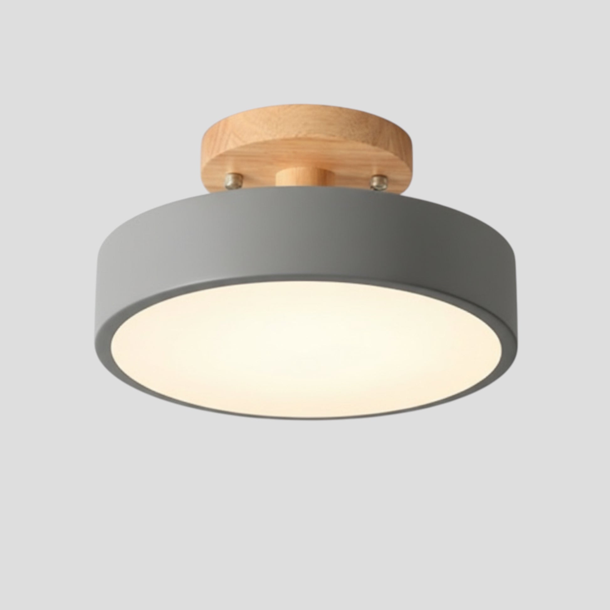 Plafonnier en Bois Rond – LED Intégrée Luminaires de plafond