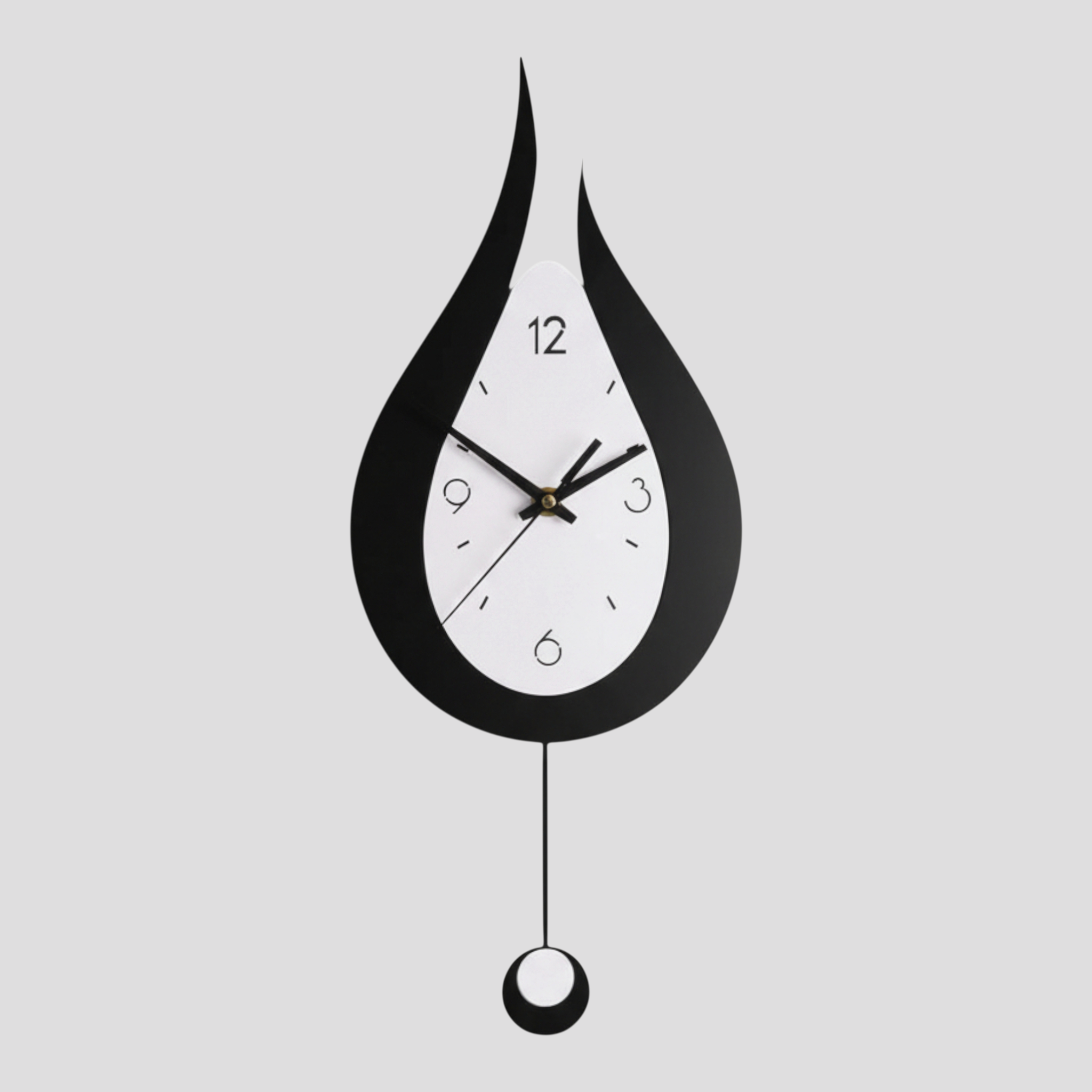 Horloges murales : Horloge Murale Moderne Acrylique Bureau Chambre À Coucher dans Noir de Marche Lino