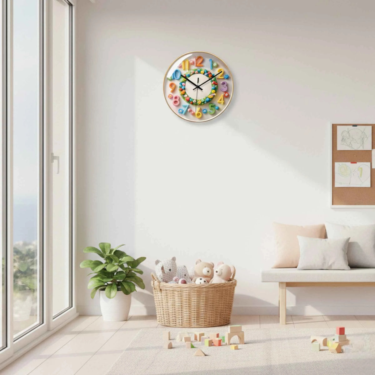 Horloges murales : Horloge Murale Décorative Verre - Style Dessin Animé, Mouvement Quartz dans de Marche Lino