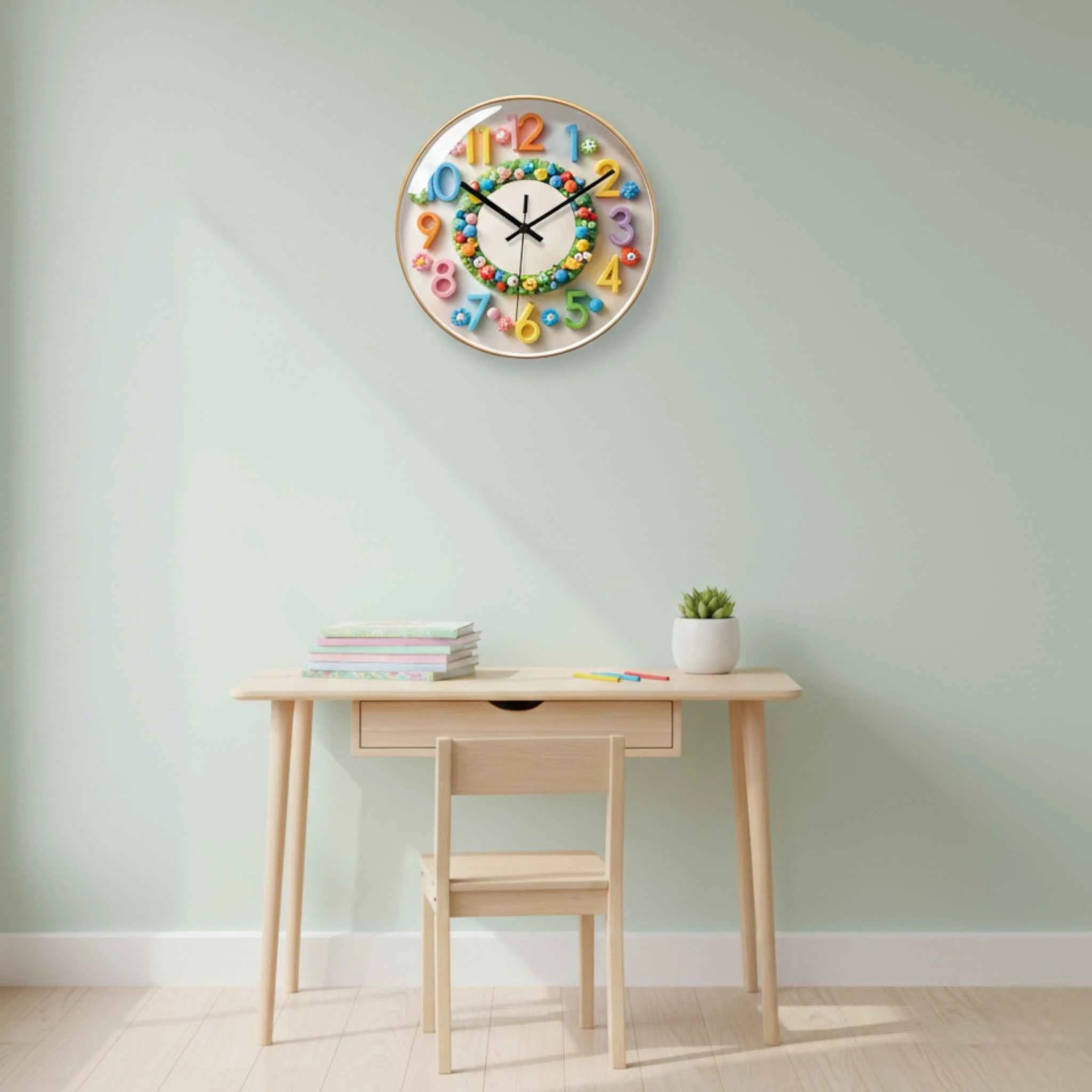 Horloges murales : Horloge Murale Décorative Verre - Style Dessin Animé, Mouvement Quartz dans de Marche Lino