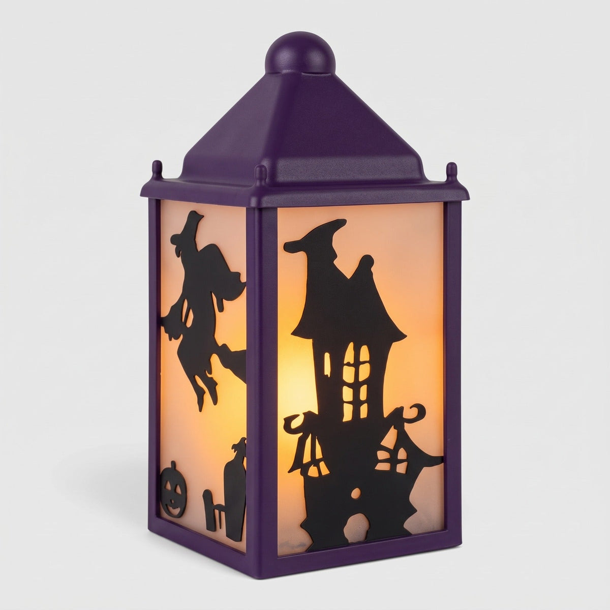 Halloween Tealight Holder : Lanterne Porte-Bougie Halloween – Décoration Lumineuse Effrayante dans Violet de Marche Lino