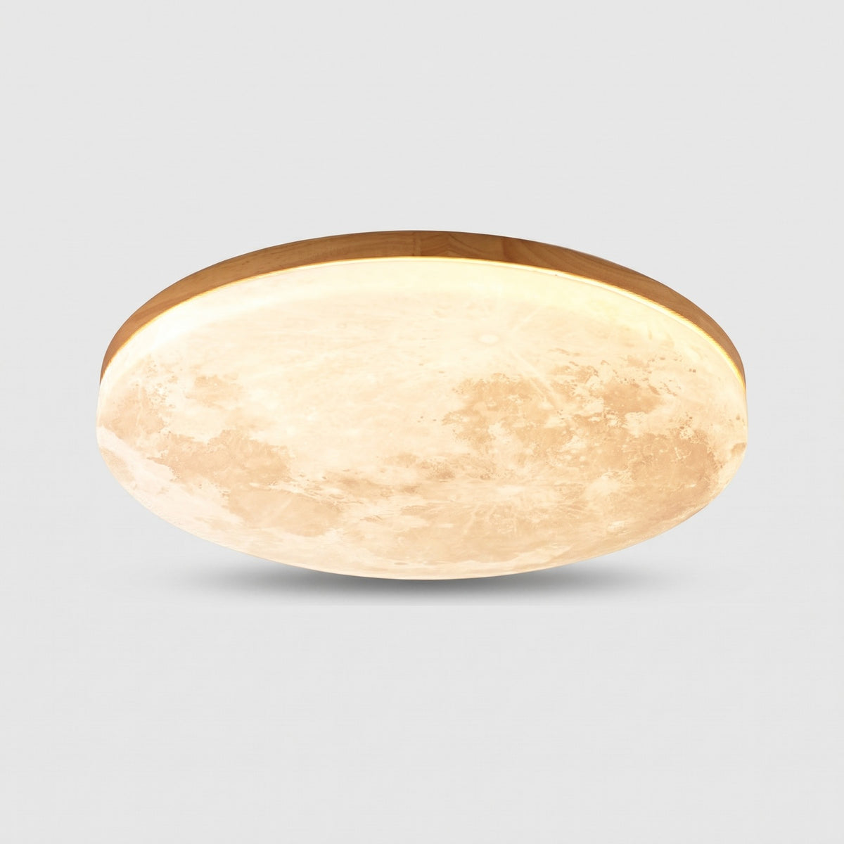 Lighting : Plafonnier Lune Moderne – Design Lunaire 3D avec Cadre en Bois dans de Marche Lino