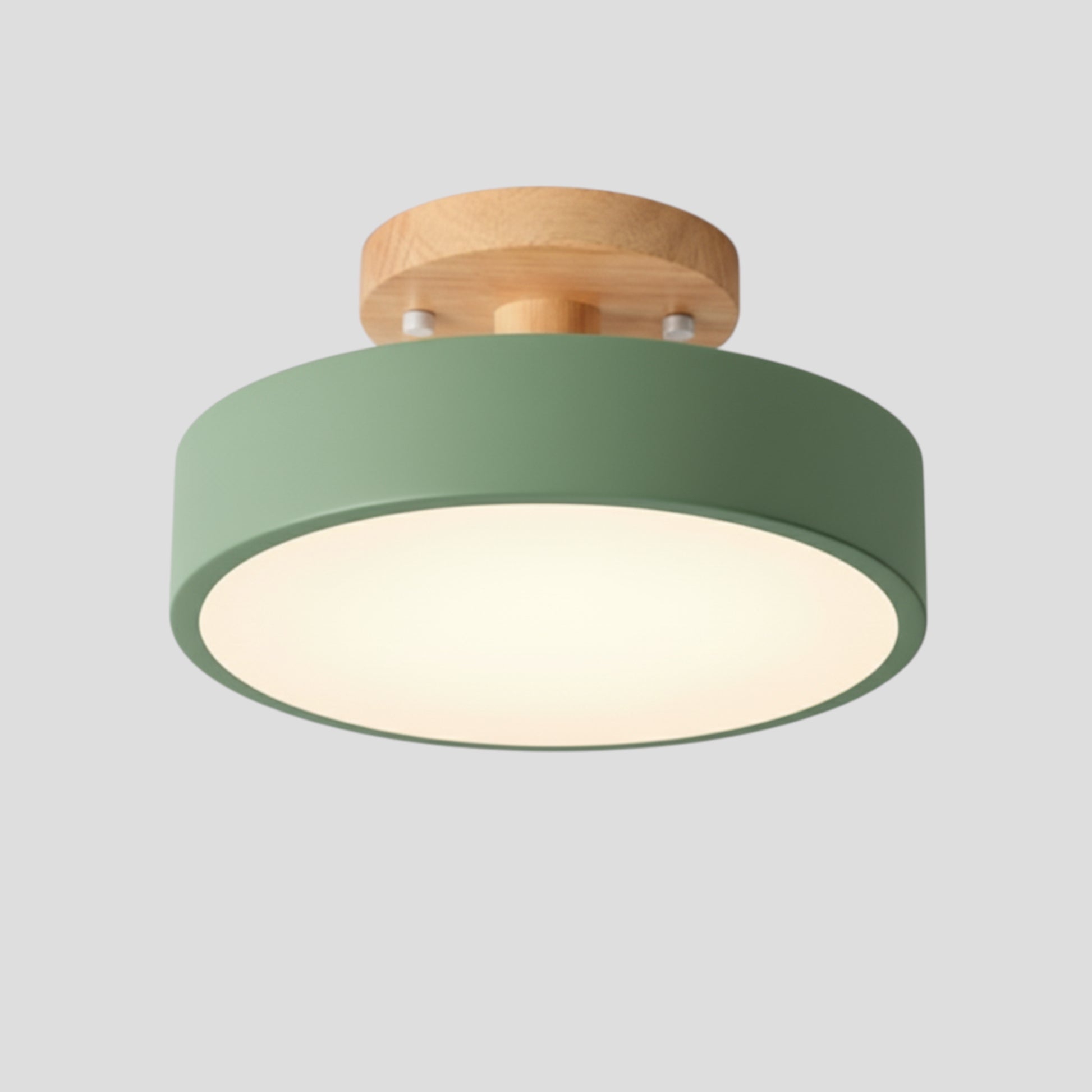 Plafonnier en Bois Rond – LED Intégrée Luminaires de plafond