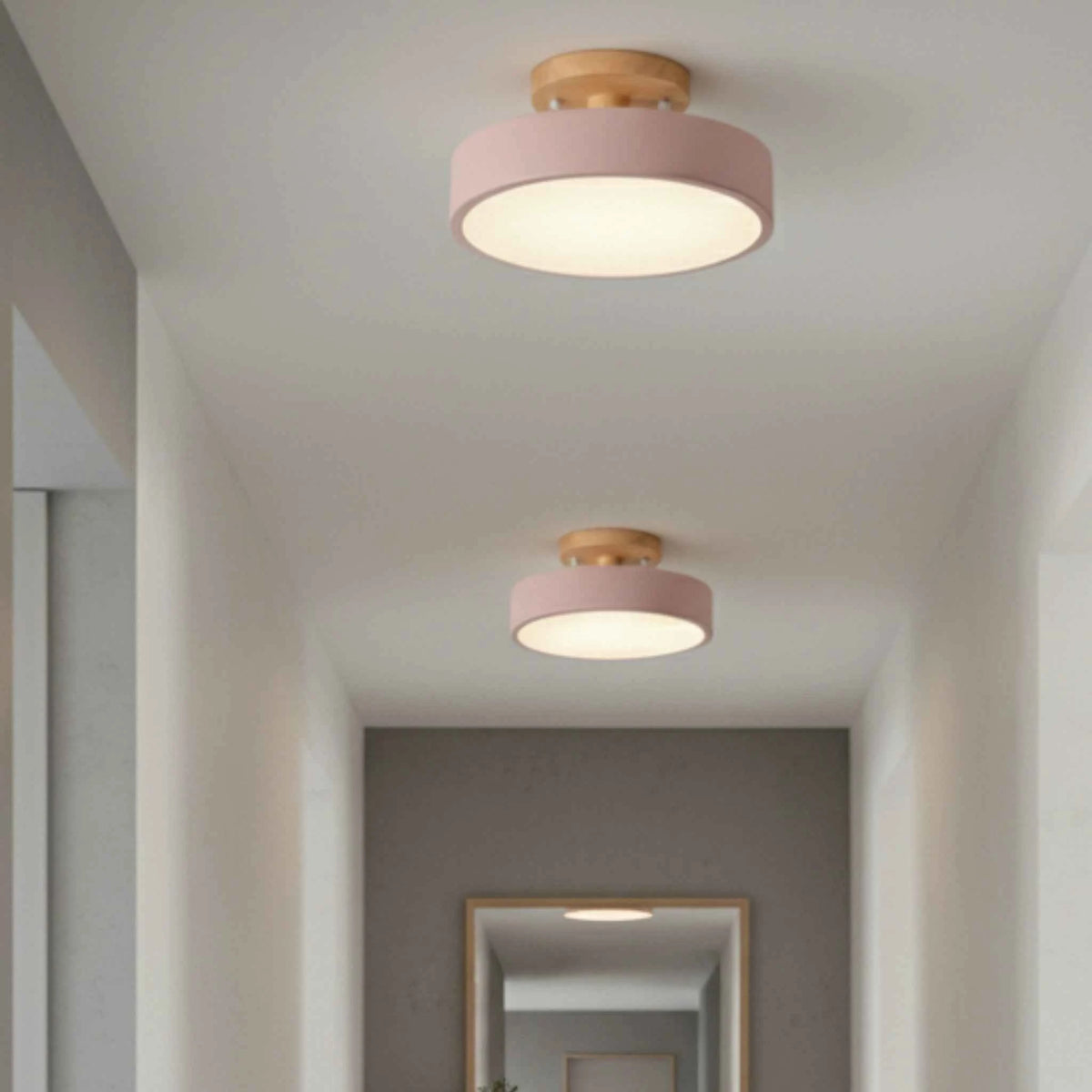 Luminaires de plafond : Plafonnier en Bois Rond - LED Intégrée Luminaires de plafond dans de Marche Lino