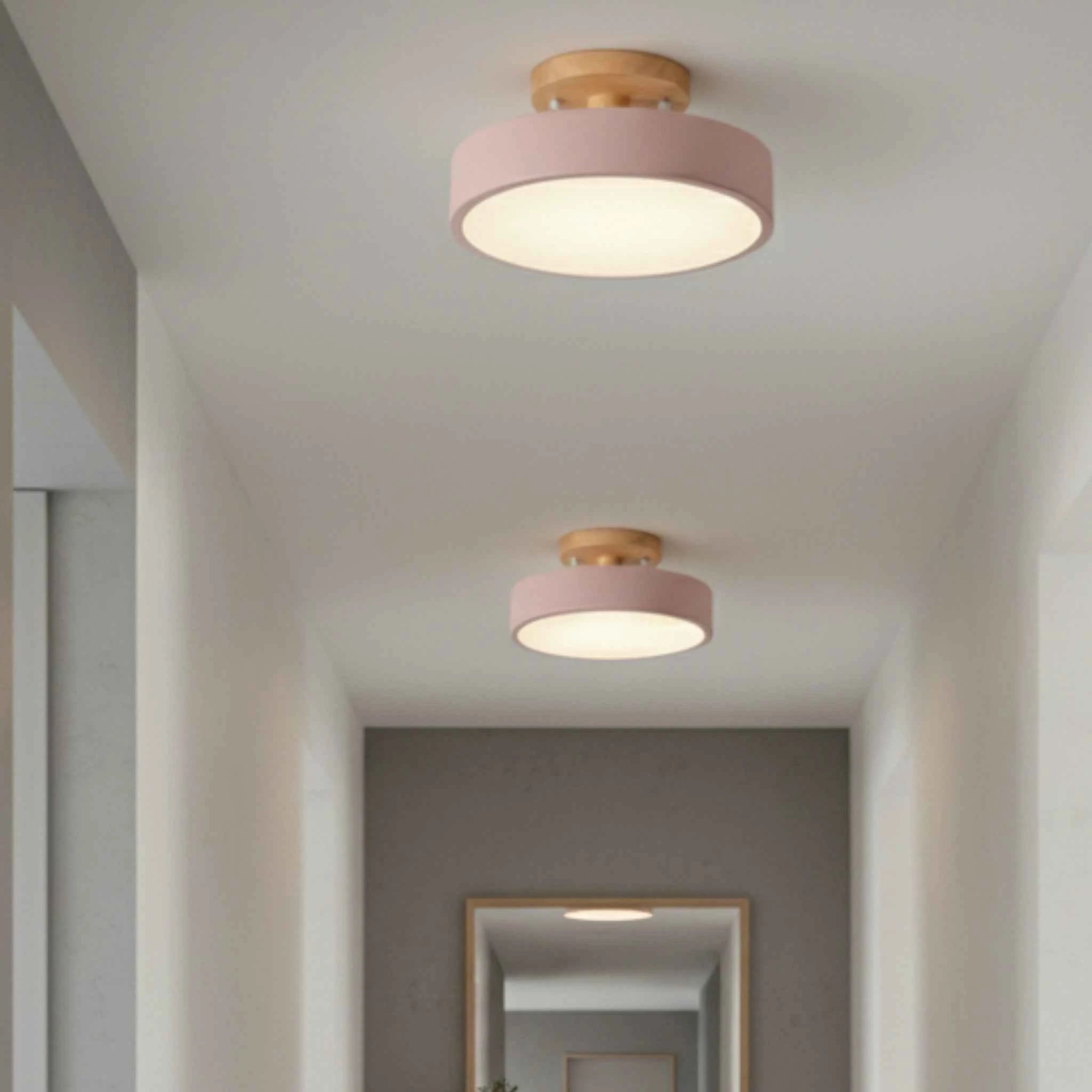 Luminaires de plafond : Plafonnier en Bois Rond - LED Intégrée Luminaires de plafond dans de Marche Lino