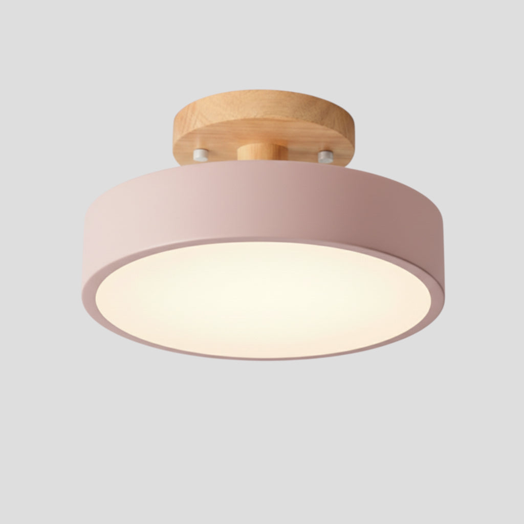 Plafonnier en Bois Rond – LED Intégrée Luminaires de plafond