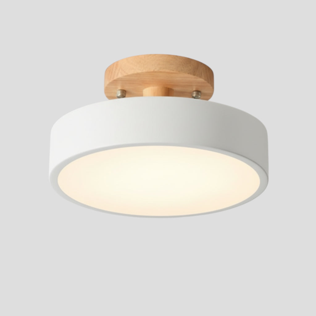 Plafonnier en Bois Rond – LED Intégrée Luminaires de plafond