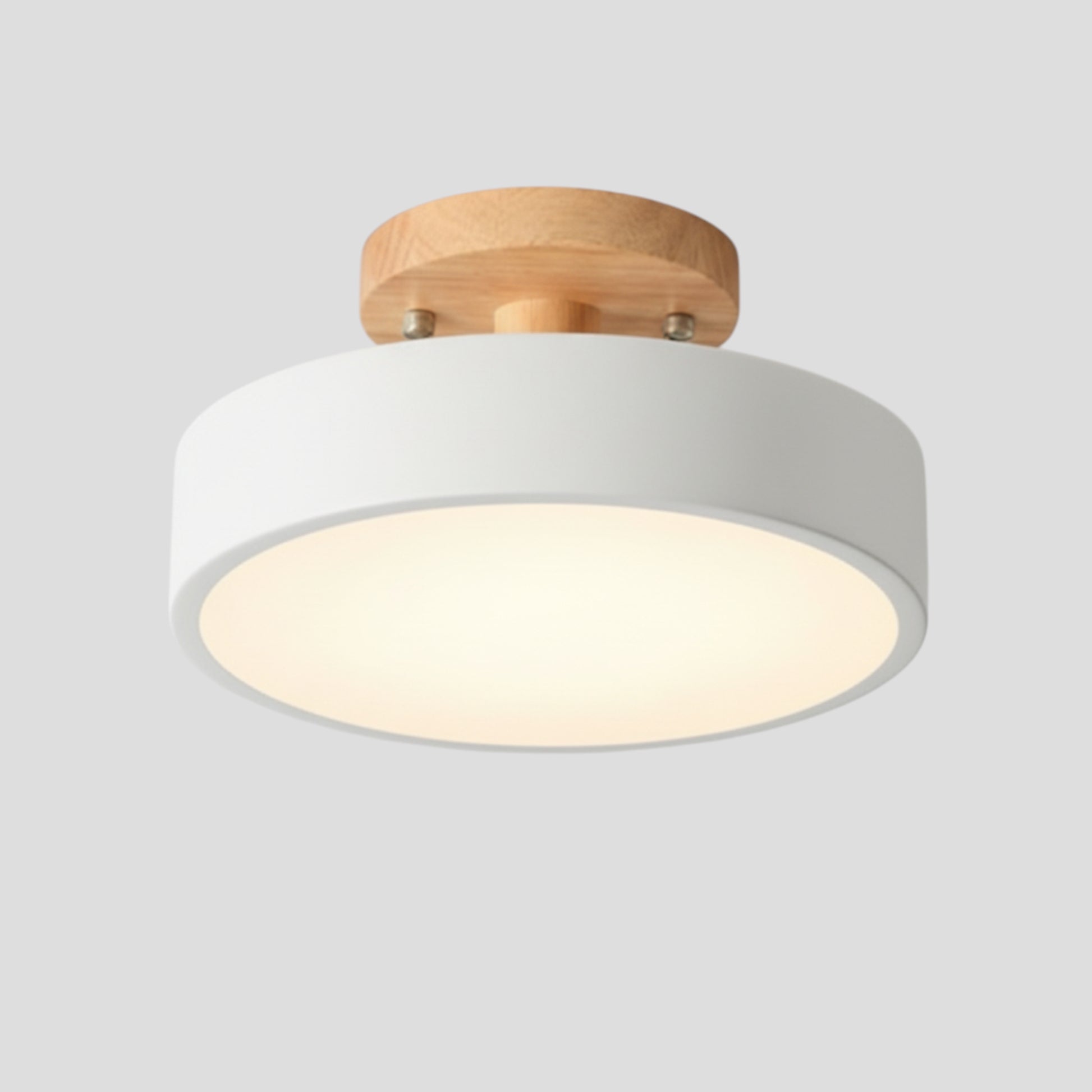 Plafonnier en Bois Rond – LED Intégrée Luminaires de plafond