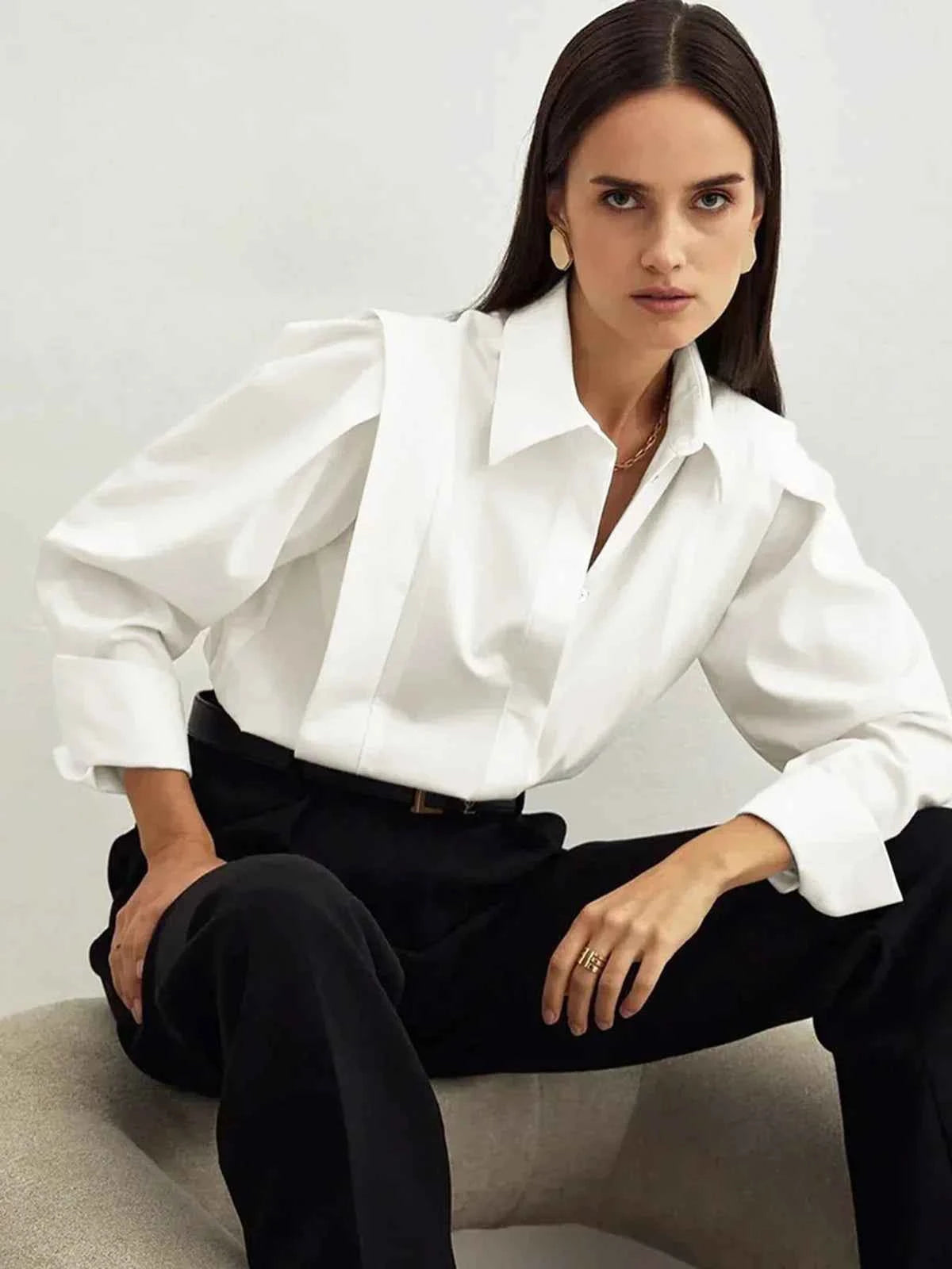 Chemise carrée femme à boutons multiples coloris variés