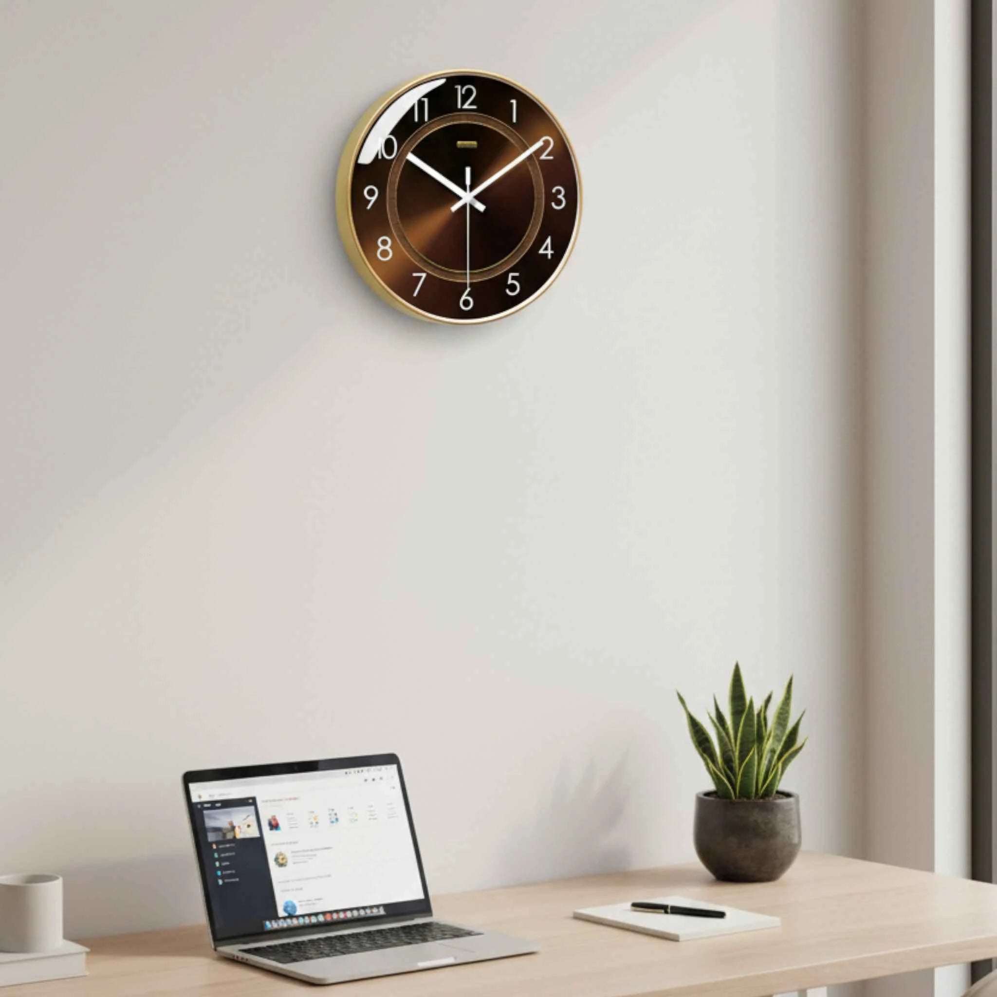Horloges murales : Horloge Murale Silencieuse Quartz Accessoires Maison dans de Marche Lino