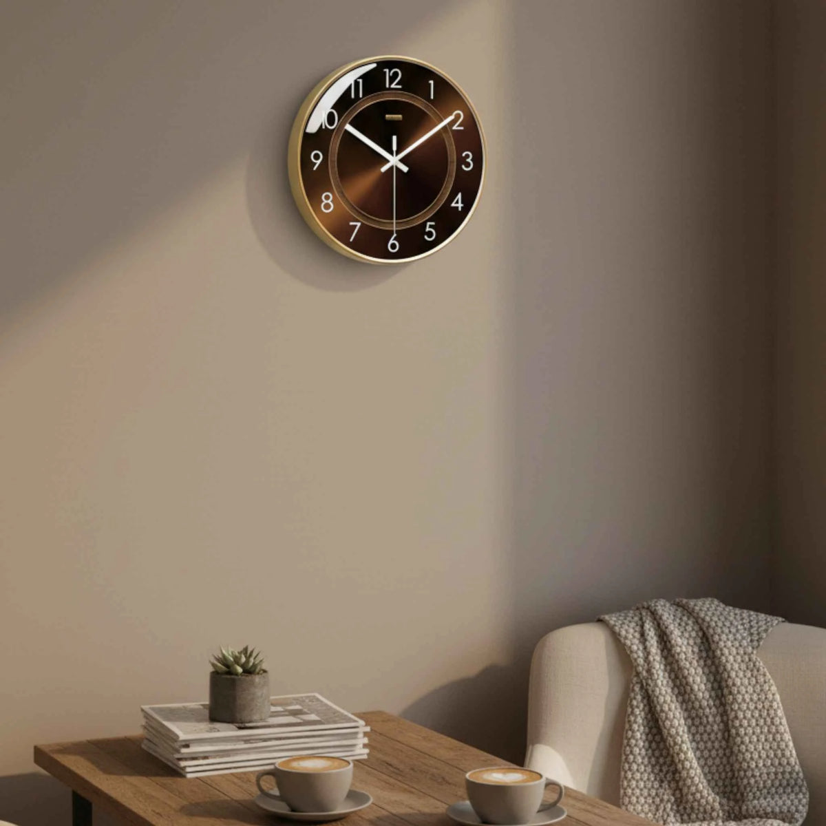 Horloges murales : Horloge Murale Silencieuse Quartz Accessoires Maison dans de Marche Lino