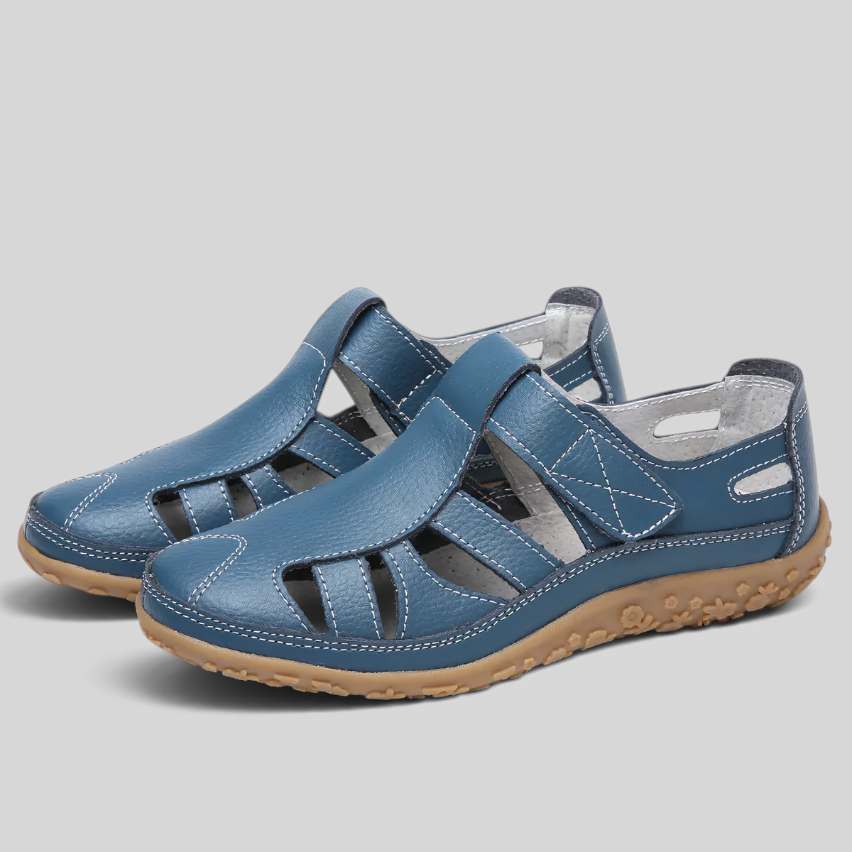 image_ai : Sandales pour Femmes - Orthopédiques, Antidérapantes & Confortables dans Bleu de Jeecey